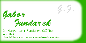 gabor fundarek business card